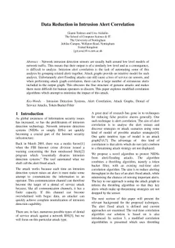 Data Reduction in Intrusion Alert Correlation