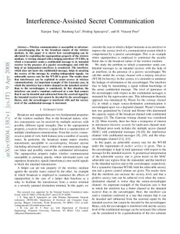 Interference-Assisted Secret Communication