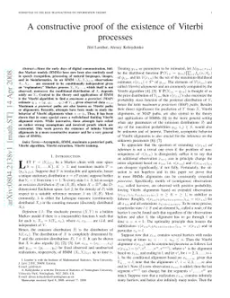 A constructive proof of the existence of Viterbi processes
