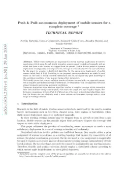 Push & Pull: autonomous deployment of mobile sensors for a complete
  coverage