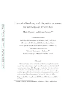 On central tendency and dispersion measures for intervals and hypercubes