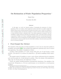 On Estimation of Finite Population Proportion