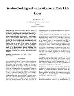 Service Cloaking and Authentication at Data Link Layer