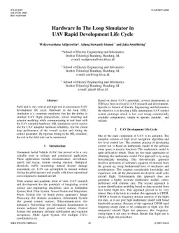 Hardware In The Loop Simulator in UAV Rapid Development Life Cycle