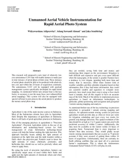 Unmanned Aerial Vehicle Instrumentation for Rapid Aerial Photo System
