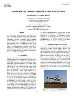Optimal Tracking Controller Design for a Small Scale Helicopter