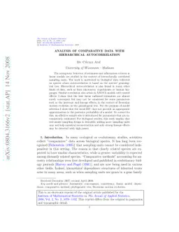 Analysis of comparative data with hierarchical autocorrelation