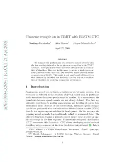 Phoneme recognition in TIMIT with BLSTM-CTC