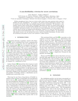 A non-distillability criterion for secret correlations