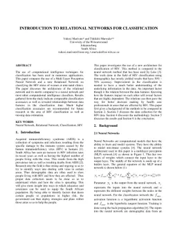 Introduction to Relational Networks for Classification