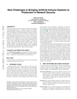 Next Challenges in Bringing Artificial Immune Systems to Production in
  Network Security