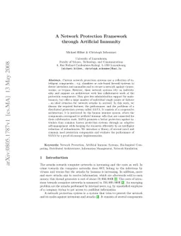 A Network Protection Framework through Artificial Immunity