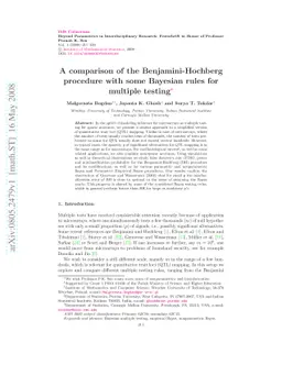 A comparison of the Benjamini-Hochberg procedure with some Bayesian
  rules for multiple testing