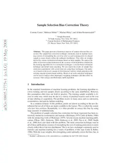 Sample Selection Bias Correction Theory