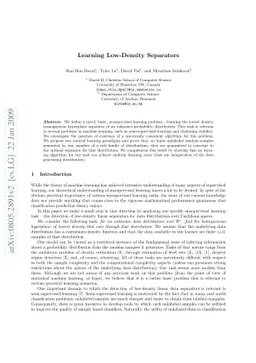 Learning Low-Density Separators