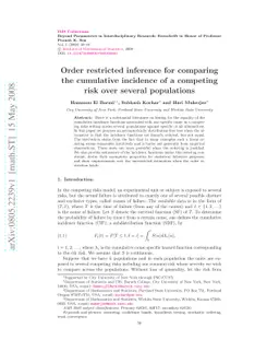 Order restricted inference for comparing the cumulative incidence of a
  competing risk over several populations