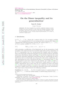 On the Simes inequality and its generalization