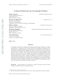 A Kernel Method for the Two-Sample Problem