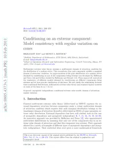 Conditioning on an extreme component: Model consistency with regular
  variation on cones