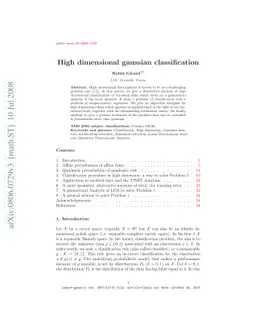 High dimensional gaussian classification