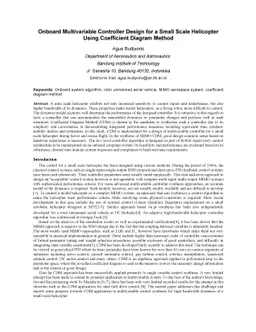 Onboard Multivariable Controller Design for a Small Scale Helicopter
  Using Coefficient Diagram Method