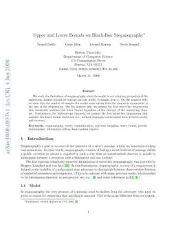Upper and Lower Bounds on Black-Box Steganography
