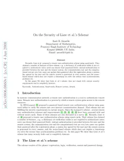 On the Security of Liaw et al.'s Scheme