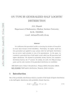 On type III generalized half logistic distribution