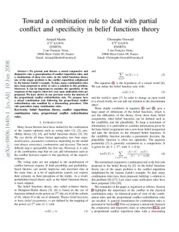 Toward a combination rule to deal with partial conflict and specificity
  in belief functions theory