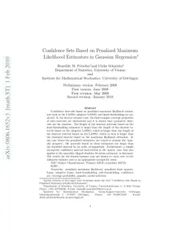 Confidence Sets Based on Penalized Maximum Likelihood Estimators in
  Gaussian Regression