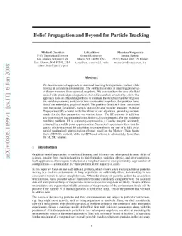 Belief Propagation and Beyond for Particle Tracking