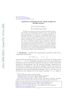 Adaptive goodness-of-fit tests based on signed ranks