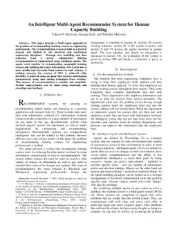 An Intelligent Multi-Agent Recommender System for Human Capacity
  Building
