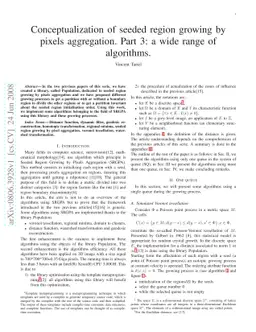 Conceptualization of seeded region growing by pixels aggregation. Part
  3: a wide range of algorithms