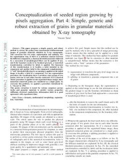 Conceptualization of seeded region growing by pixels aggregation. Part
  4: Simple, generic and robust extraction of grains in granular materials
  obtained by X-ray tomography