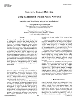 Structural Damage Detection Using Randomized Trained Neural Networks
