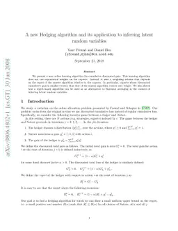 A new Hedging algorithm and its application to inferring latent random
  variables
