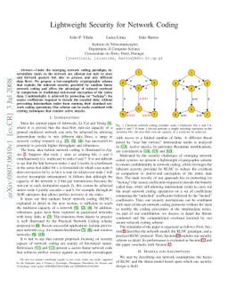 Lightweight Security for Network Coding