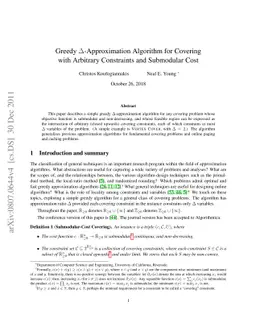 Greedy D-Approximation Algorithm for Covering with Arbitrary Constraints
  and Submodular Cost