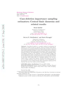 Case-deletion importance sampling estimators: Central limit theorems and
  related results