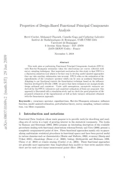 Properties of Design-Based Functional Principal Components Analysis