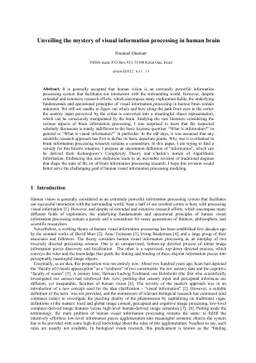 Unveiling the mystery of visual information processing in human brain