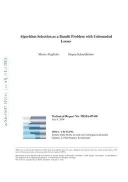 Algorithm Selection as a Bandit Problem with Unbounded Losses