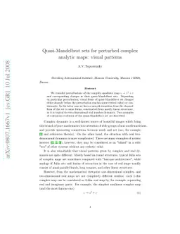 Quasi-Mandelbrot sets for perturbed complex analytic maps: visual
  patterns