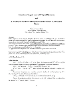 Extension of Inagaki General Weighted Operators and A New Fusion Rule
  Class of Proportional Redistribution of Intersection Masses