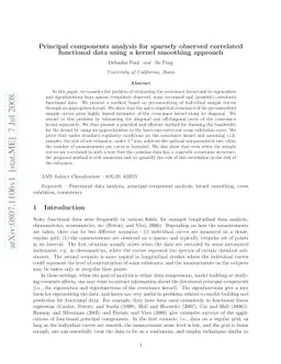 Principal components analysis for sparsely observed correlated
  functional data using a kernel smoothing approach