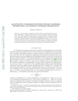 Quantitative comparisons between finitary posterior distributions and
  Bayesian posterior distributions