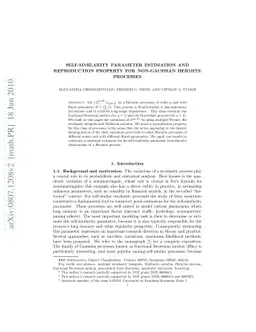 Self-similarity parameter estimation and reproduction property for
  non-Gaussian Hermite processes
