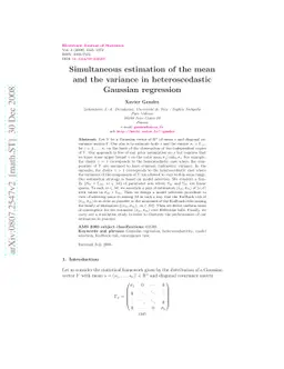 Simultaneous estimation of the mean and the variance in heteroscedastic
  Gaussian regression