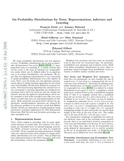 On Probability Distributions for Trees: Representations, Inference and
  Learning